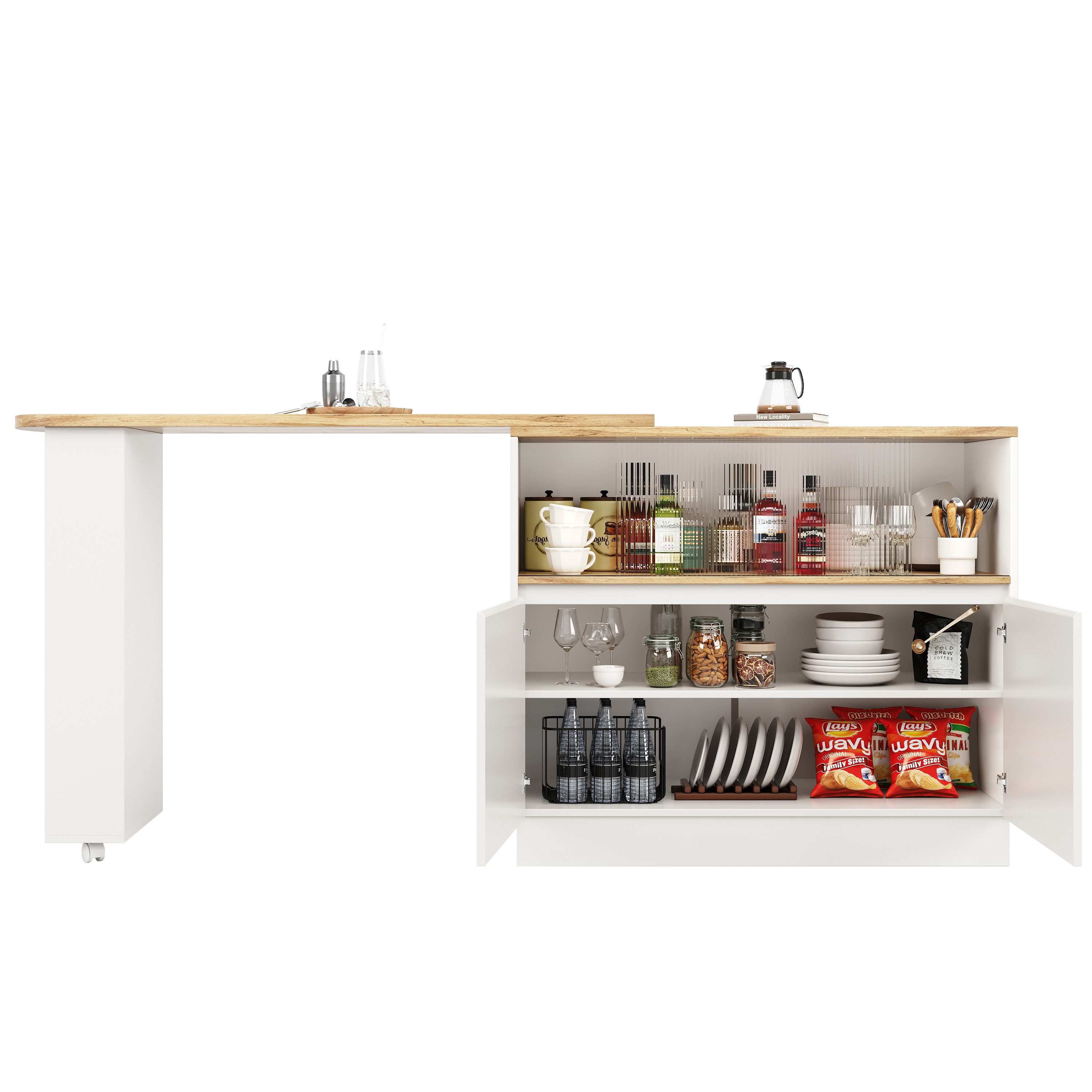 i@home Sideboard Um 360° drehbare Essbar (Hauptkörper 90 x 45 x 100 cm) (Bi günstig online kaufen