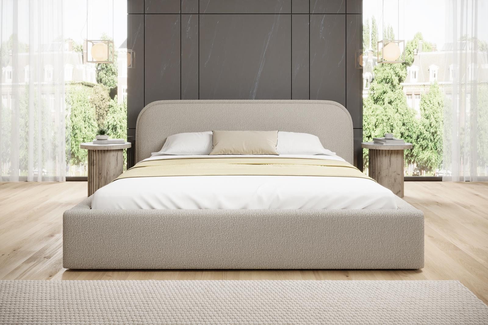 Compleo Polsterbett Bequemes Bett, Designerbett, Minimalistisches Design, B günstig online kaufen