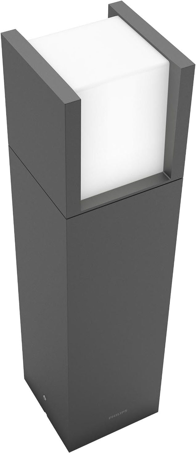 Philips Hue LED Sockelleuchte Outdoor A-Label Arbour Wegeleuchte 3,8W 27K, LED fest integriert, Warmweiß