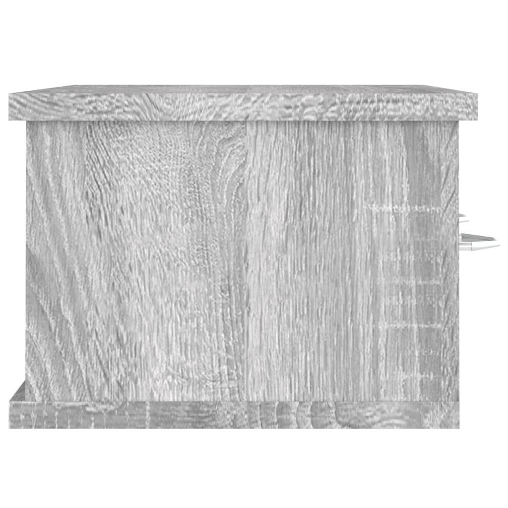 Sonoma furnicato Wandregal 60x26x18,5 cm Wandschrank Grau Holzwerkstoff