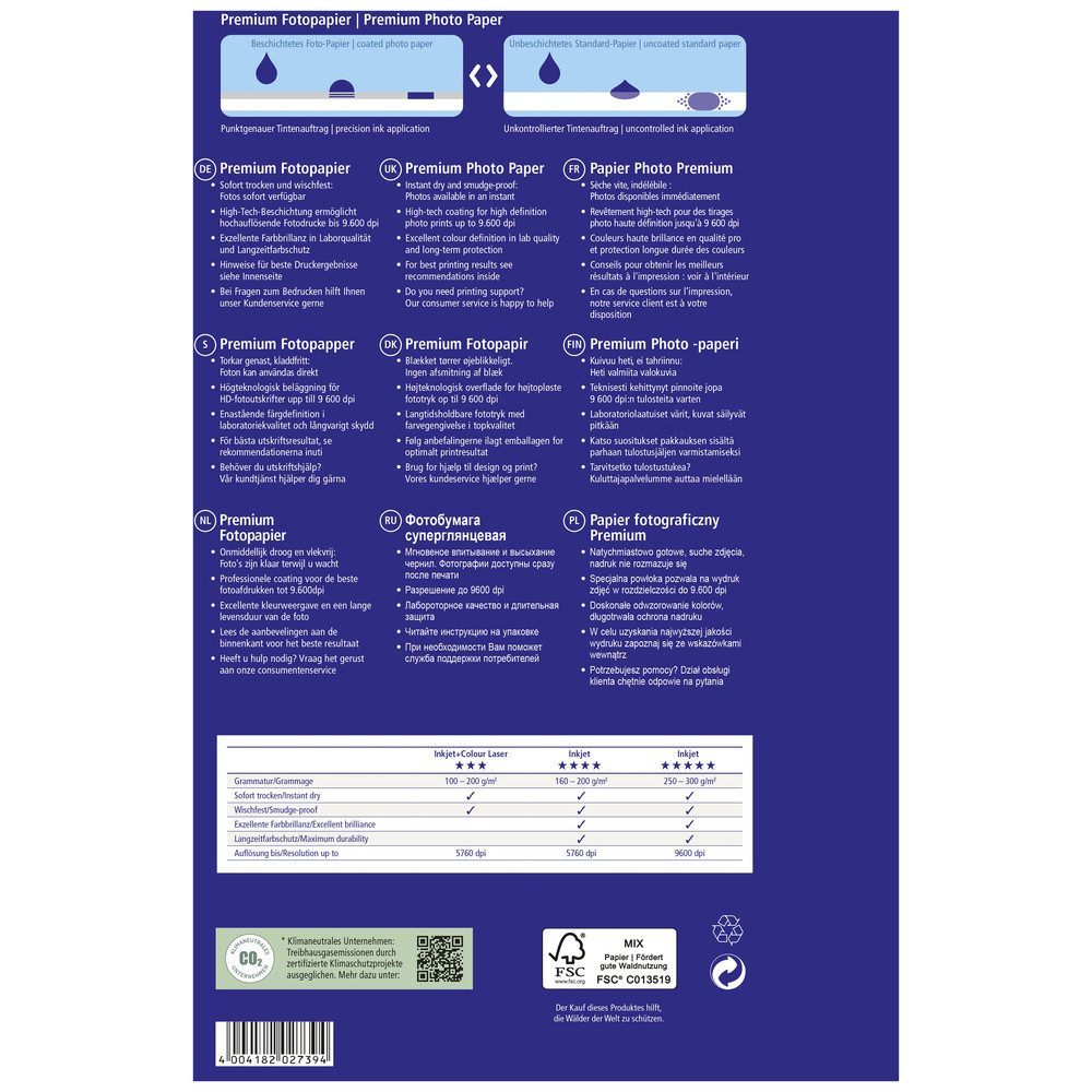 Avery Zweckform Fotopapier Avery-Zweckform Premium Inkjet Photo Paper high gloss 2739 Fotopapier