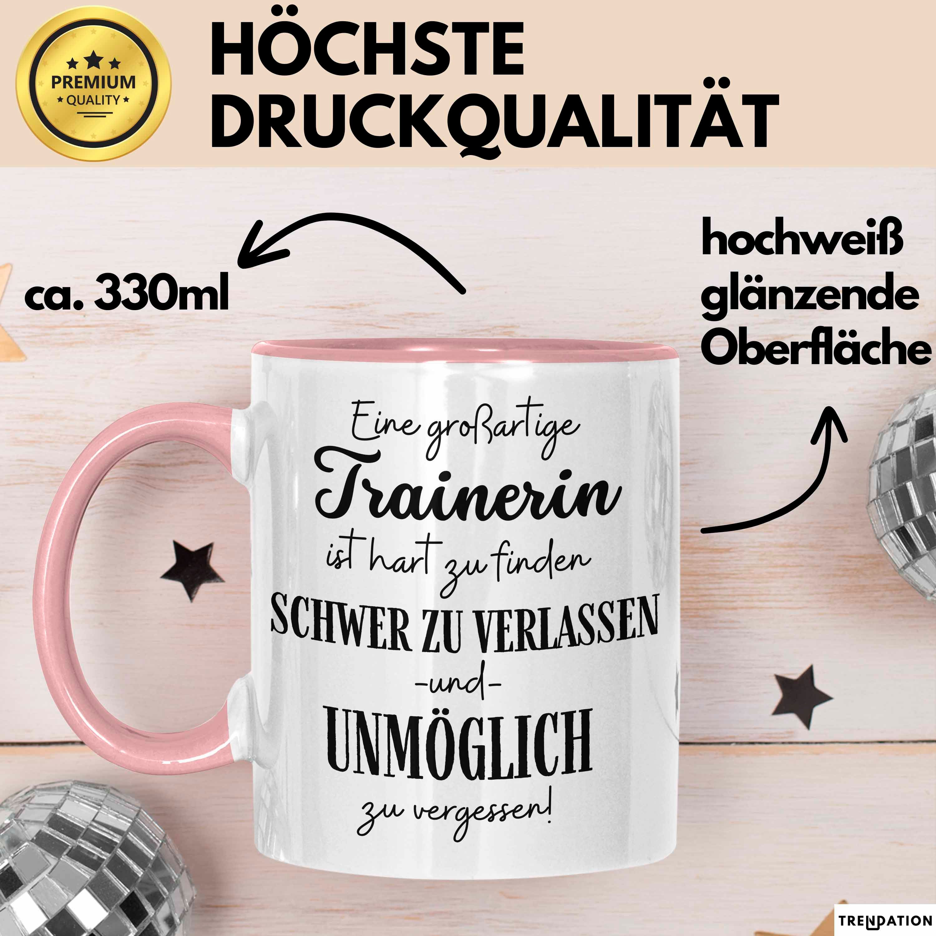 Trendation Tasse Trainerin Abschied Geschenk Tasse Abschiedsgeschenk für Trainerin Hart – Bild 3 von 5
