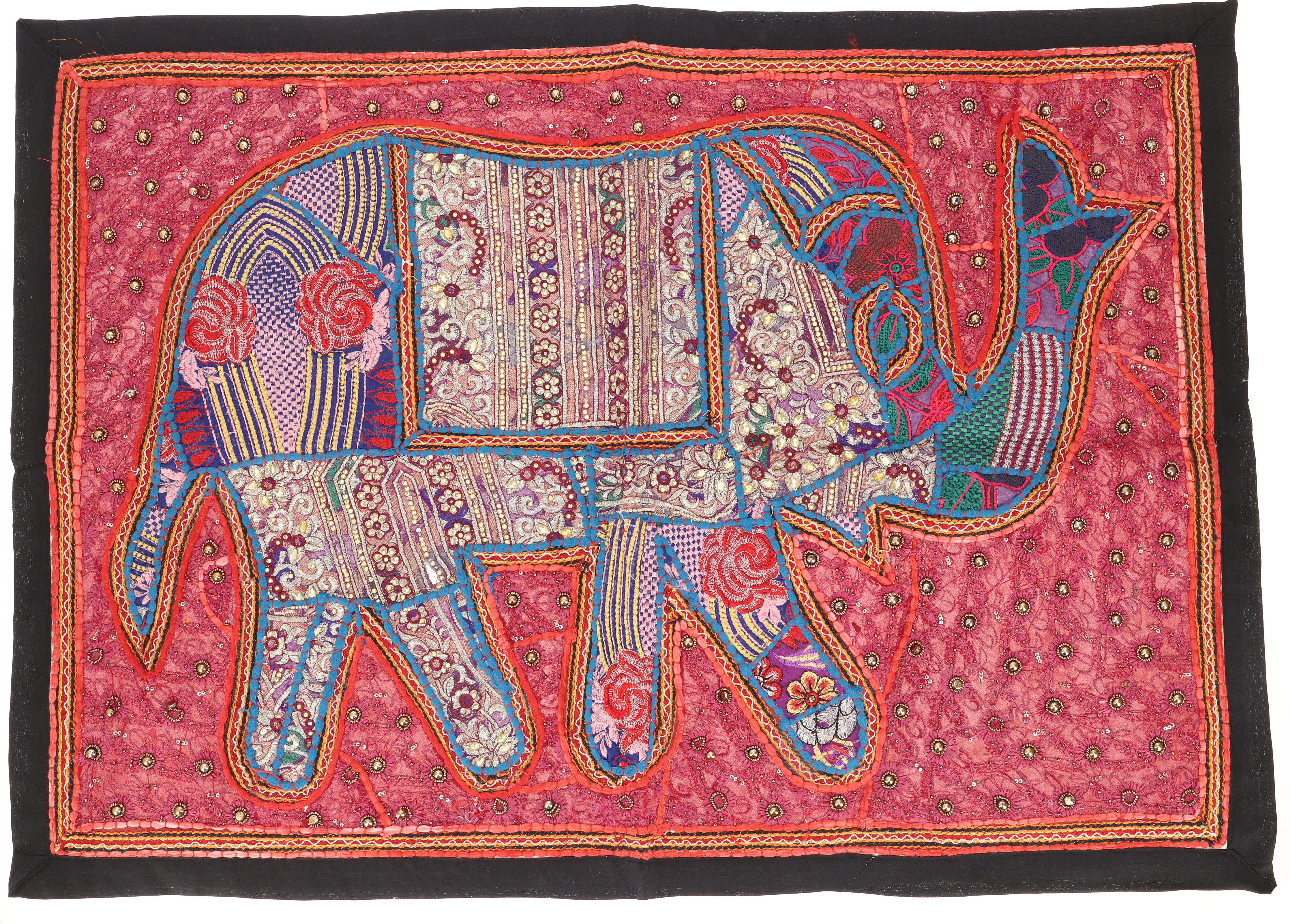 Guru-Shop Wandteppich Orientalischer Elefant Tischläufer, Wandbehang,.., Höhe: 95 mm