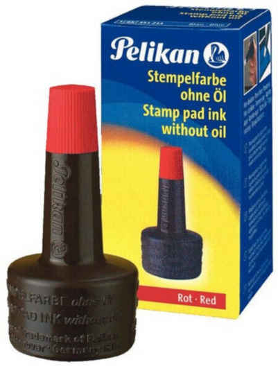 Pelikan Stempelfarbe 4K rot ohne Öl 351221 28ml schnelltrocknend Stempelkissen (ohne Öl)