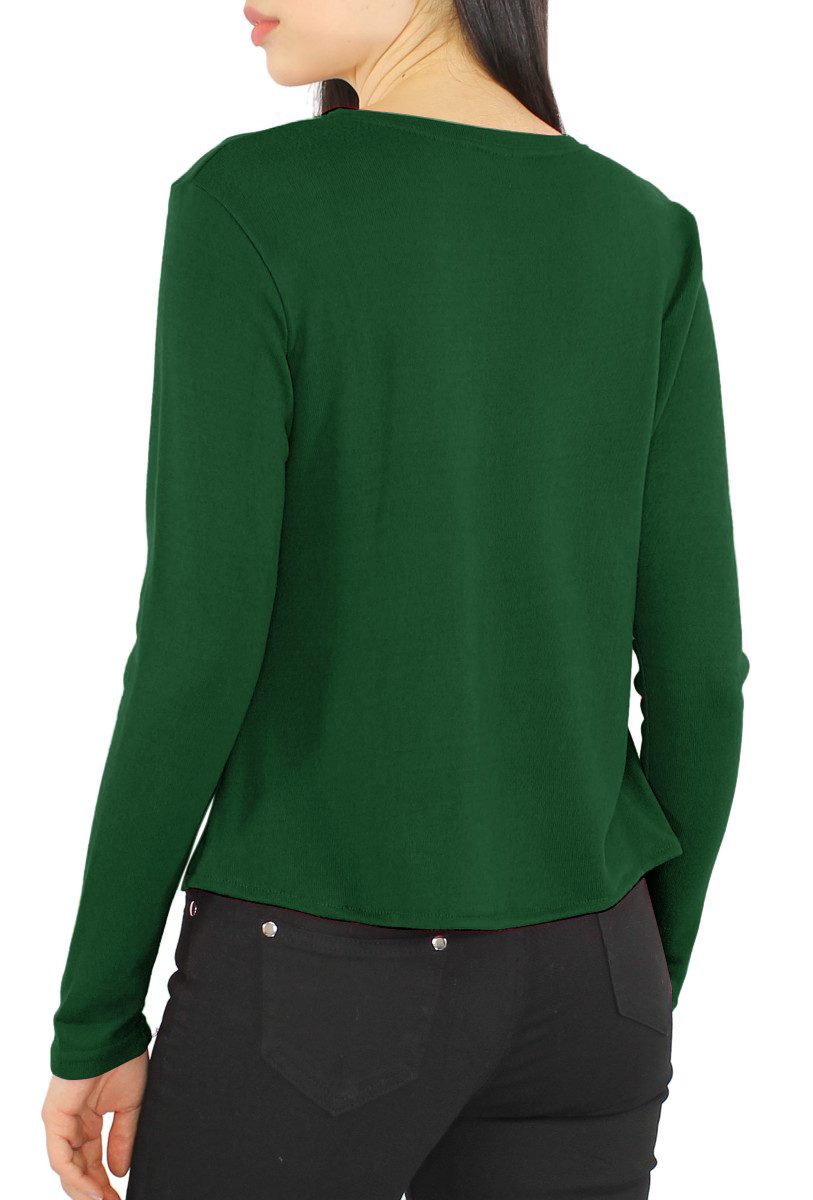 dy_mode Langarmshirt Damen Rundhals Shirt – Stilvolles Langarmshirt in Basi günstig online kaufen