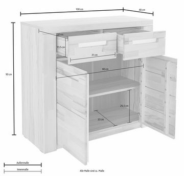 Home affaire Sideboard Kolding, Breite 100 cm