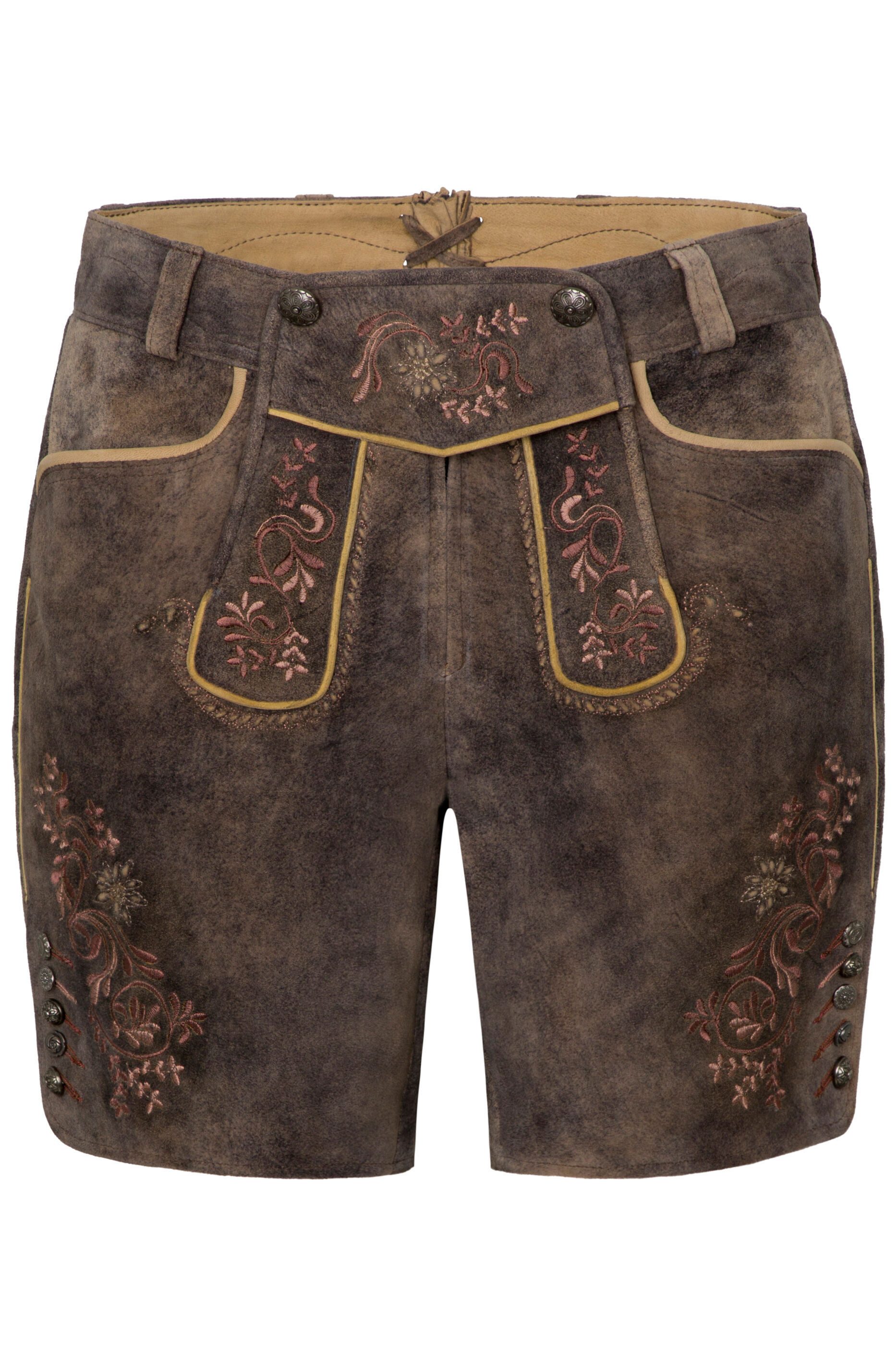 Spieth & Wensky Shorts Lederhose "Filipa" Feminine Stickereien günstig online kaufen