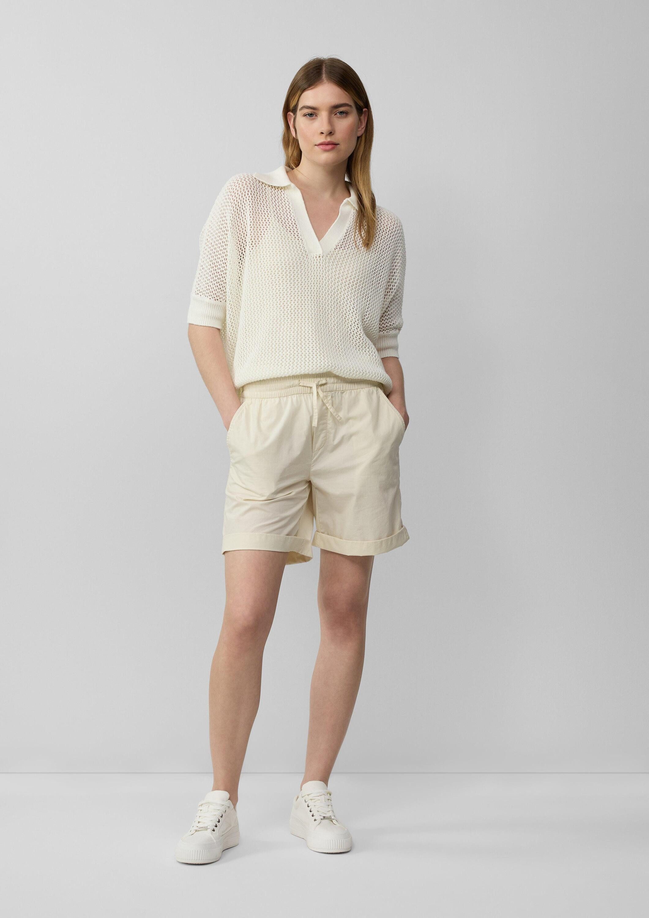 s.Oliver Kurzarmpullover Strickpullover Oversized Ajour-Polo