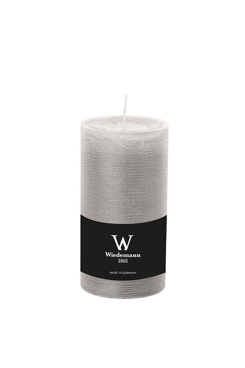 INNA-Glas Stumpenkerze Votivkerze Aurora, hellgrau, 13cm, Ø 6,8cm, 54h - Made in Germany
