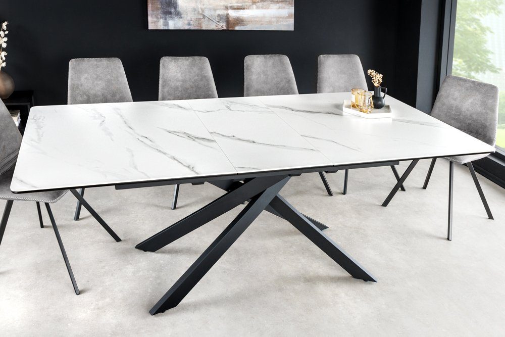 riess-ambiente Esstisch ALPINE 160-200cm weiß/schwarz – günstig online kaufen