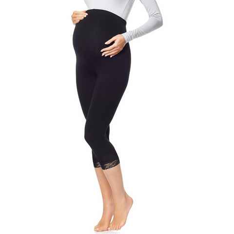 Be Mammy Umstandsleggings 3/4 Capri Umstandsleggings aus Viskose BE20-161 (1-tlg) elastischer Bund