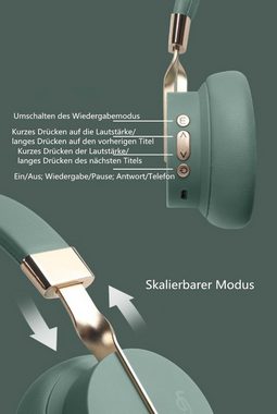 XDOVET Bluetooth Kopfhörer Over Ear,Stunden Spielzeit Kopfhörer Kabellos Bluetooth-Kopfhörer (Einziehbar und einstellbar,Intensiver Bass,Wireless Headphones)