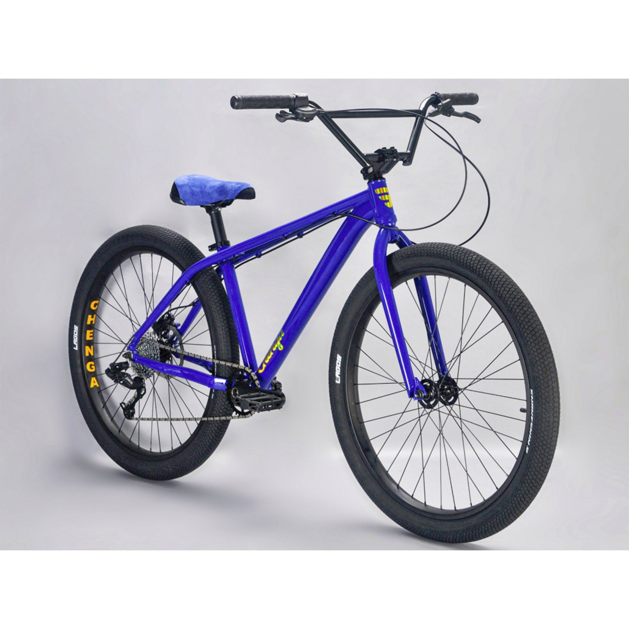 Mafiabikes Mountainbike Chenga, 1 Gang XLE Schaltwerk, ohne Schaltung, Wheelie Bike ab 155 cm für Jugendliche und Erwachsene Stunt Bike retro blue