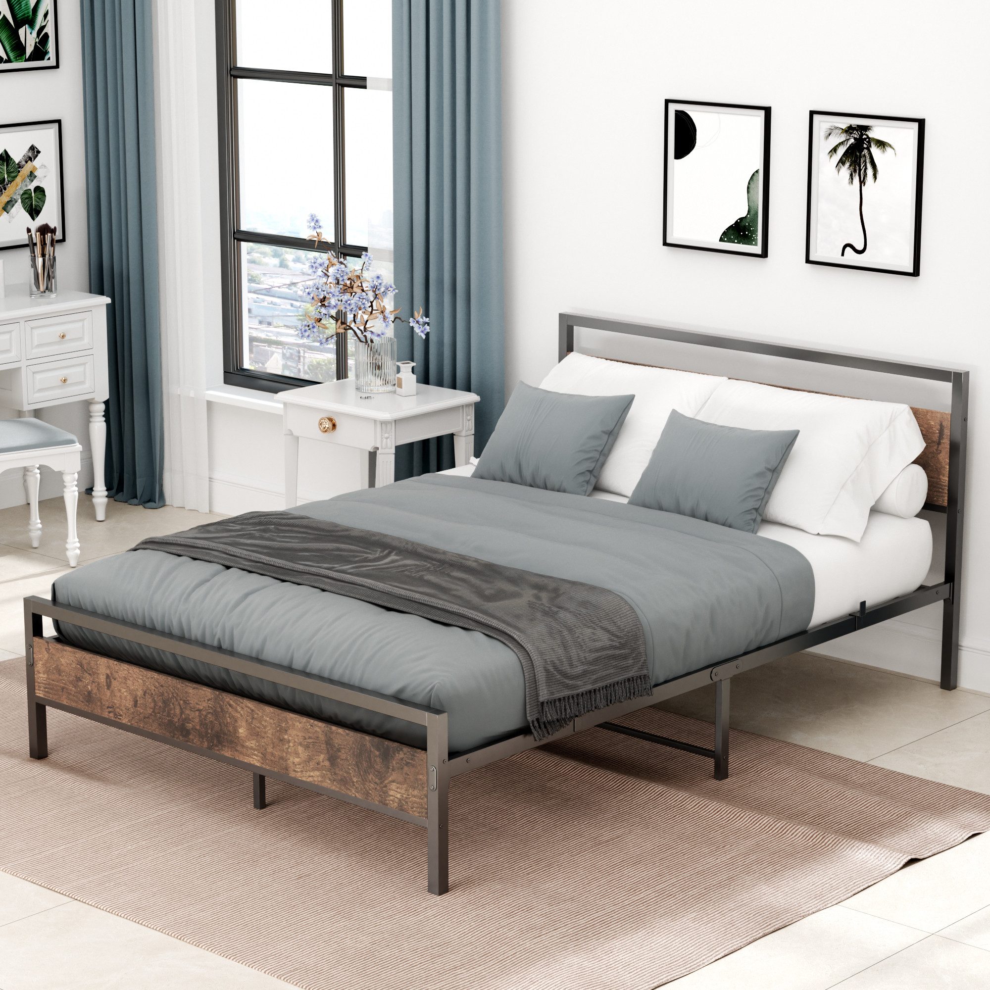 MODFU Metallbett Jugendbett (mit Lattenrost, Bettrahmen günstig online kaufen