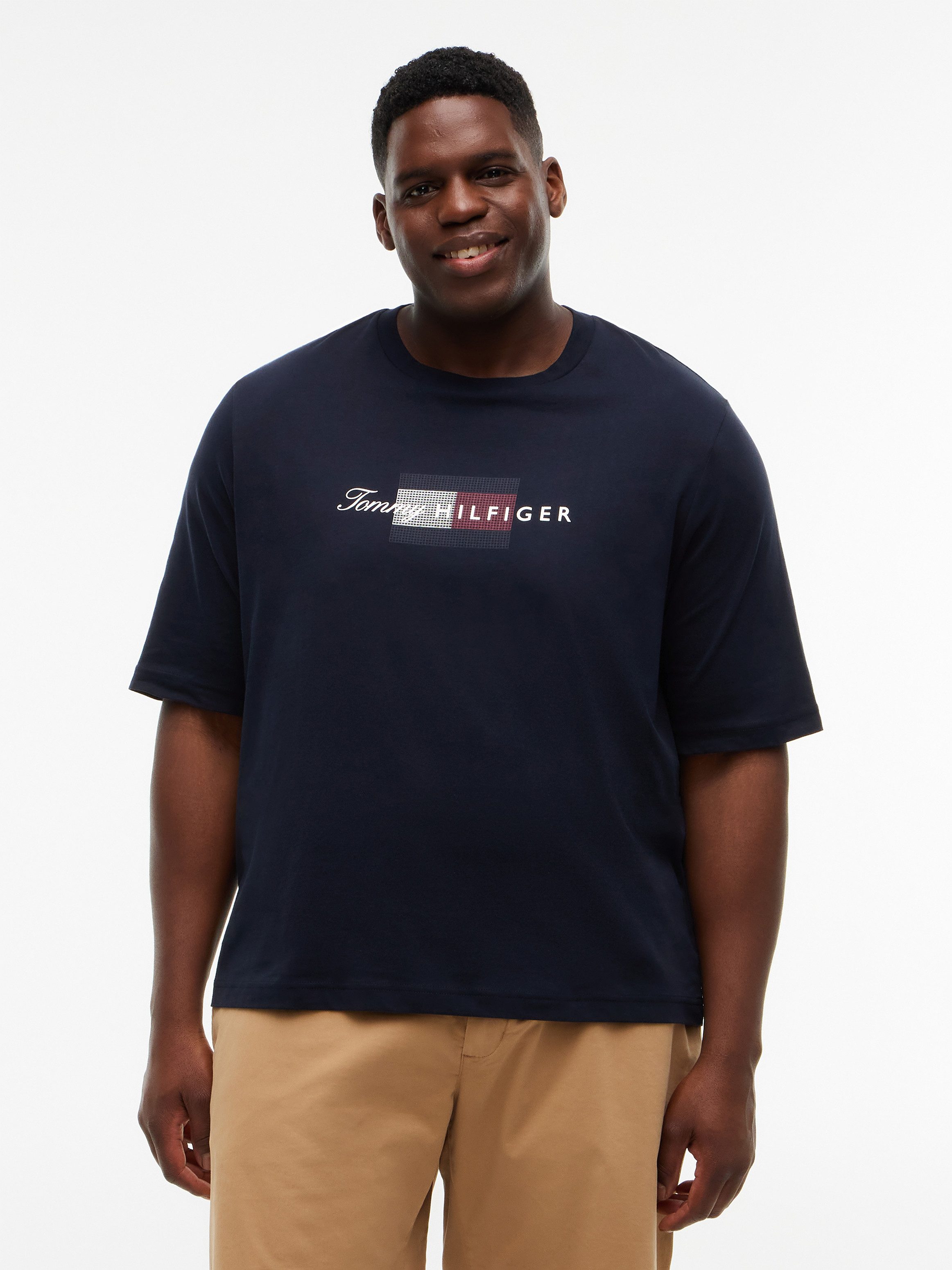 Tommy Hilfiger Big & Tall T-Shirt aus Jersey mit Flag-Grafik, Große Größen