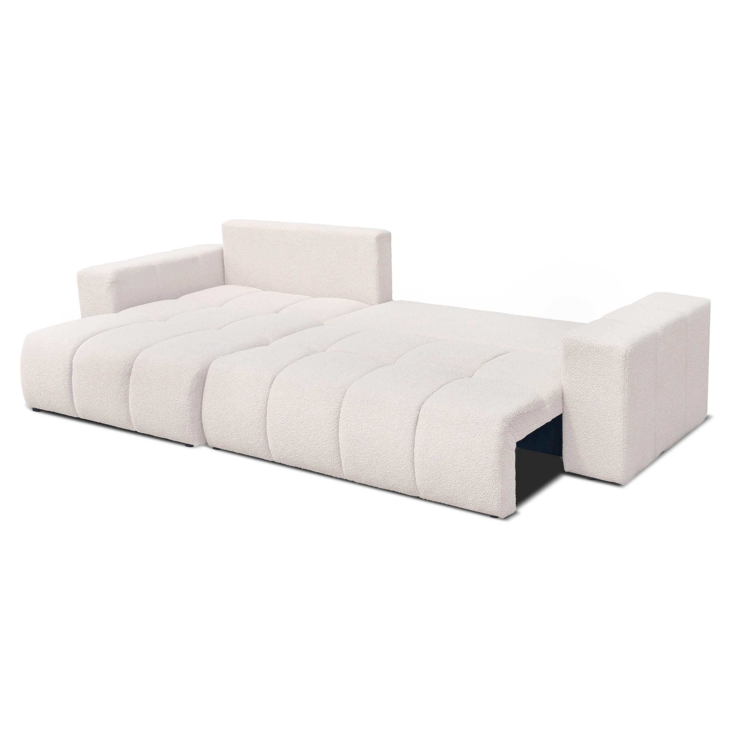 yourhouse24 Ecksofa OLI XL mit tiefer Steppung (278 cm) – Trend-Bouclé, Schlaffunktion, Seite universal – Bild 4 von 5