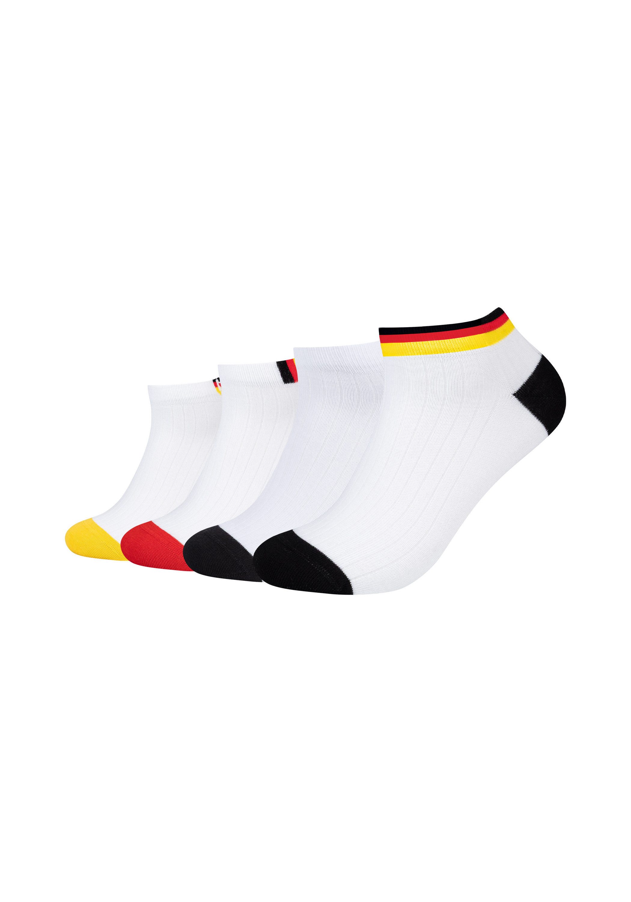 Camano Sneakersocken 4er Pack 4er Pack Sportliches Design zur Fußballmeisterschaft