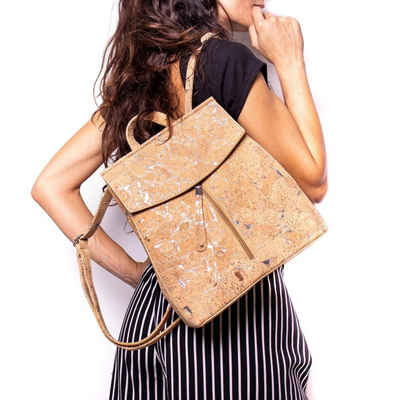 Ella Eisvogel Freizeitrucksack »Hochwertiger Rucksack aus Kork mit goldenen Elementen - Süß & weiblich«, weich und elastisch, absolut nachhaltig und stylisch