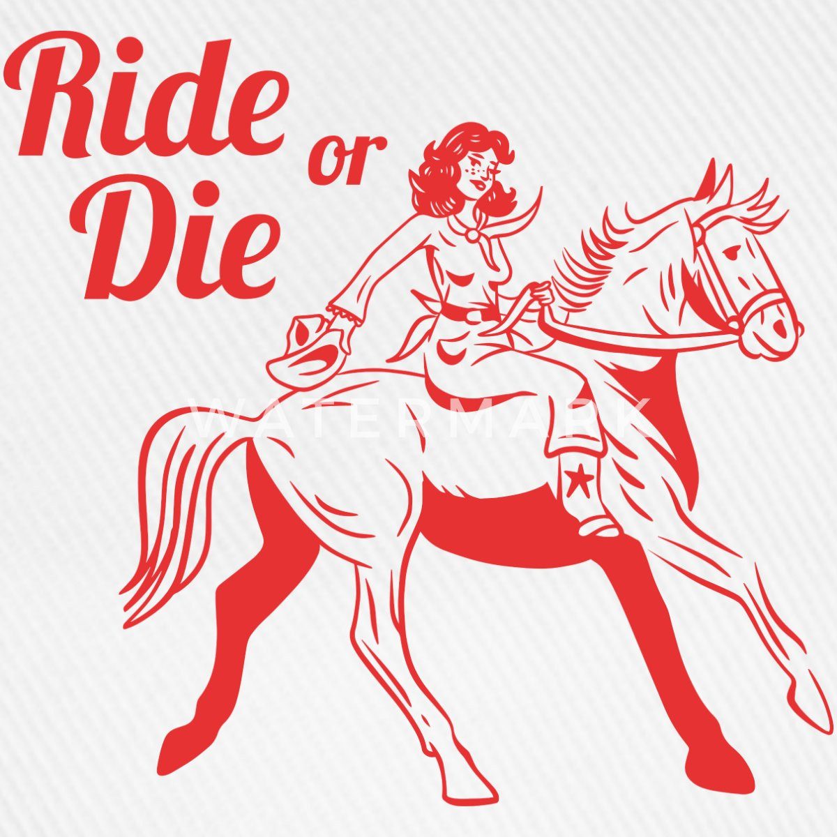 Spreadshirt Baseball Cap Ride Or Die Best Friends Western Cowboy Baseballkappe (1-St)