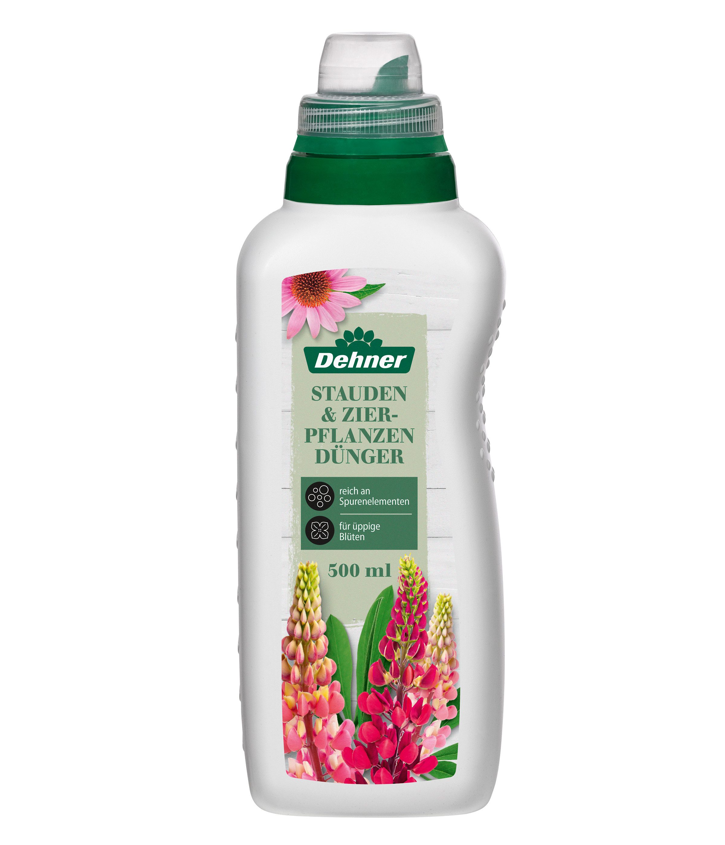 Dehner Blumendünger Staudendünger, hochwertiger NPK-Dünger, 500 ml, ca. 50 l, Flüssigdünger, organisch mit Spurennährstoffen