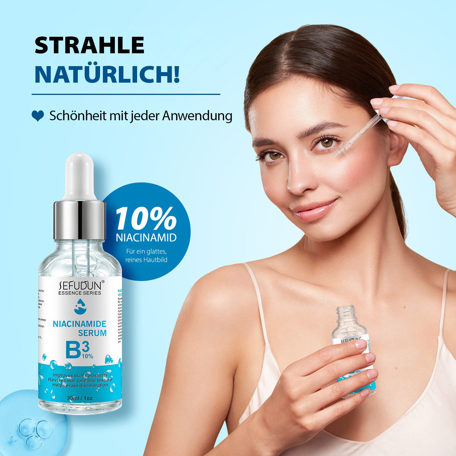 P-Beauty Cosmetic Accessories Gesichtsserum Niacinamide Hyaluronsäure B3 10% Haut Face Serum Microneedling, 1-tlg., Gesichtspflege, Serum, NIACINAMIDE SERUM B3