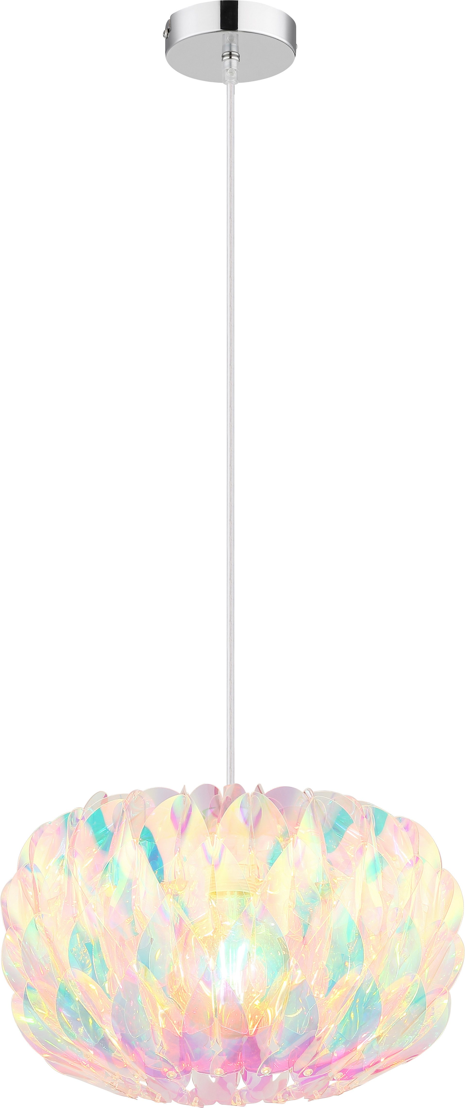 GLOBO LIGHTING Hängeleuchte JUANA, ohne Leuchtmittel, Verchromte Hängeleuchte mit Klarglas, modern & flexibel