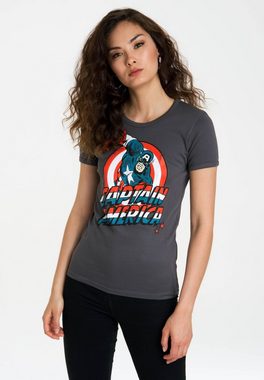 LOGOSHIRT T-Shirt Captain America mit lizenzierten Originaldesign