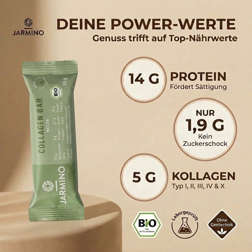 JARMINO Kollagenriegel Matcha Riegel, 12 er