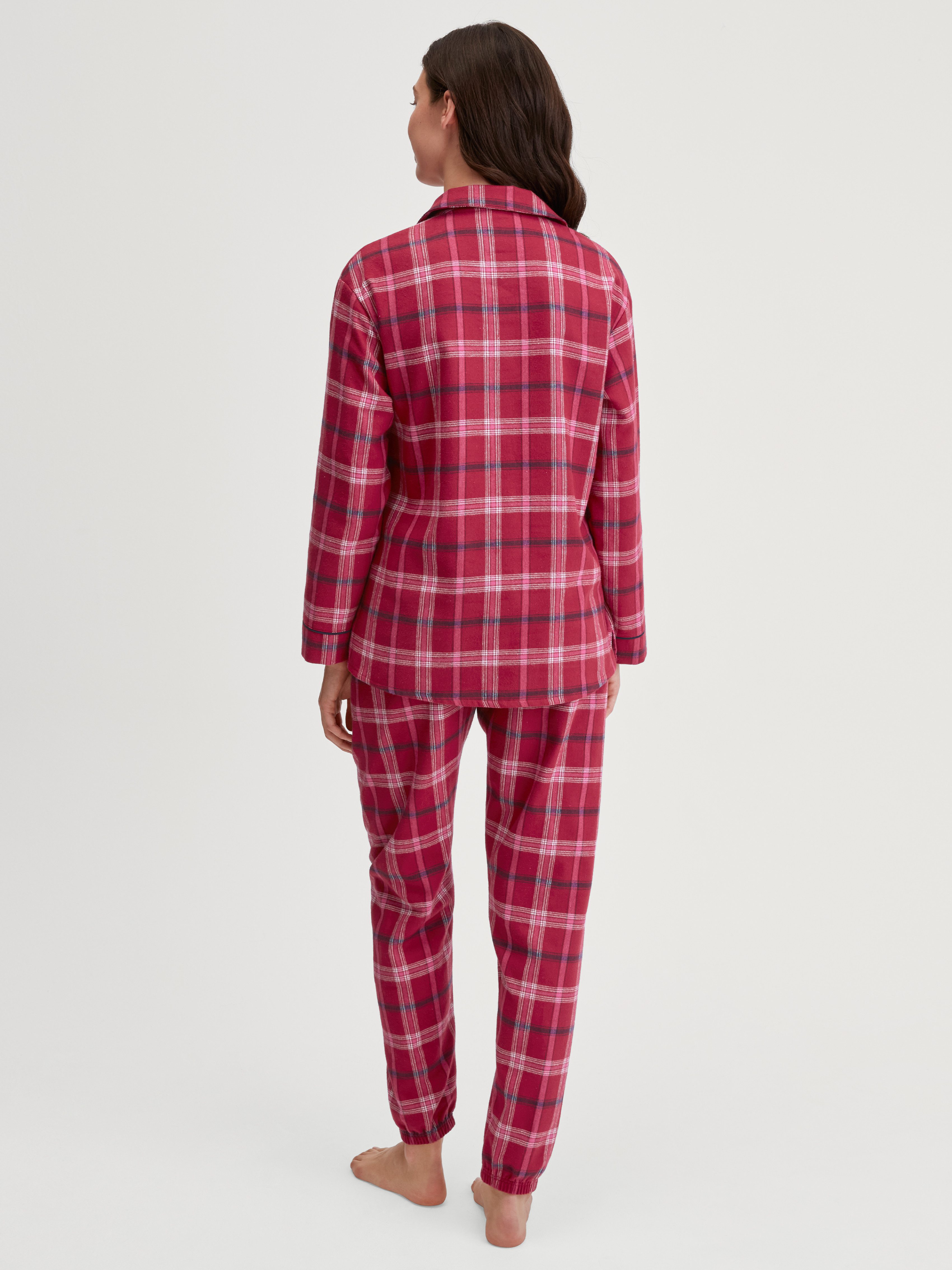 CALIDA Schlafanzug Holiday Dreams (2 tlg) weich, bequem, Flanell-Qualität, Karo-Design, Langarm