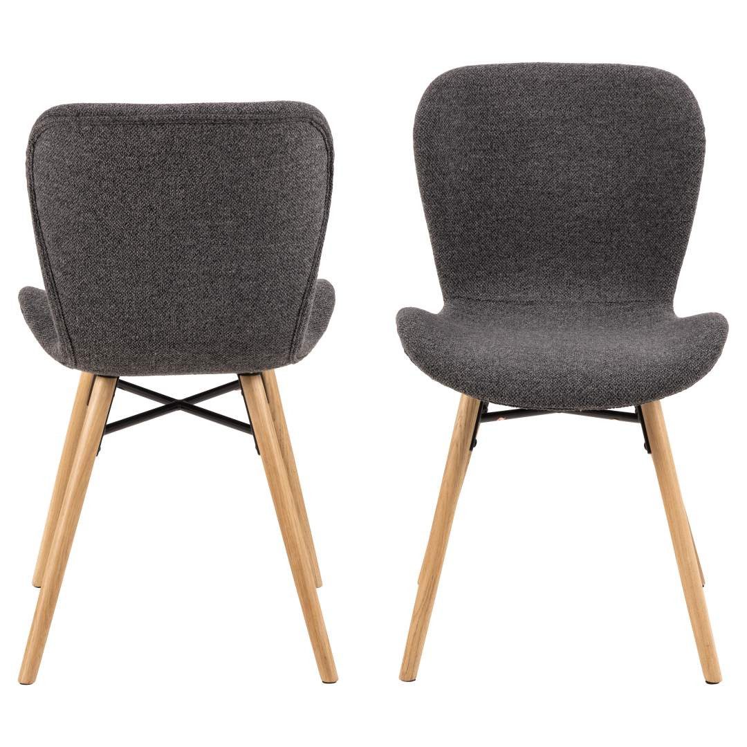 ACTONA GROUP Esszimmerstuhl 2er Set BatildaA1 Esszimmerstuhl grau. (2 St)