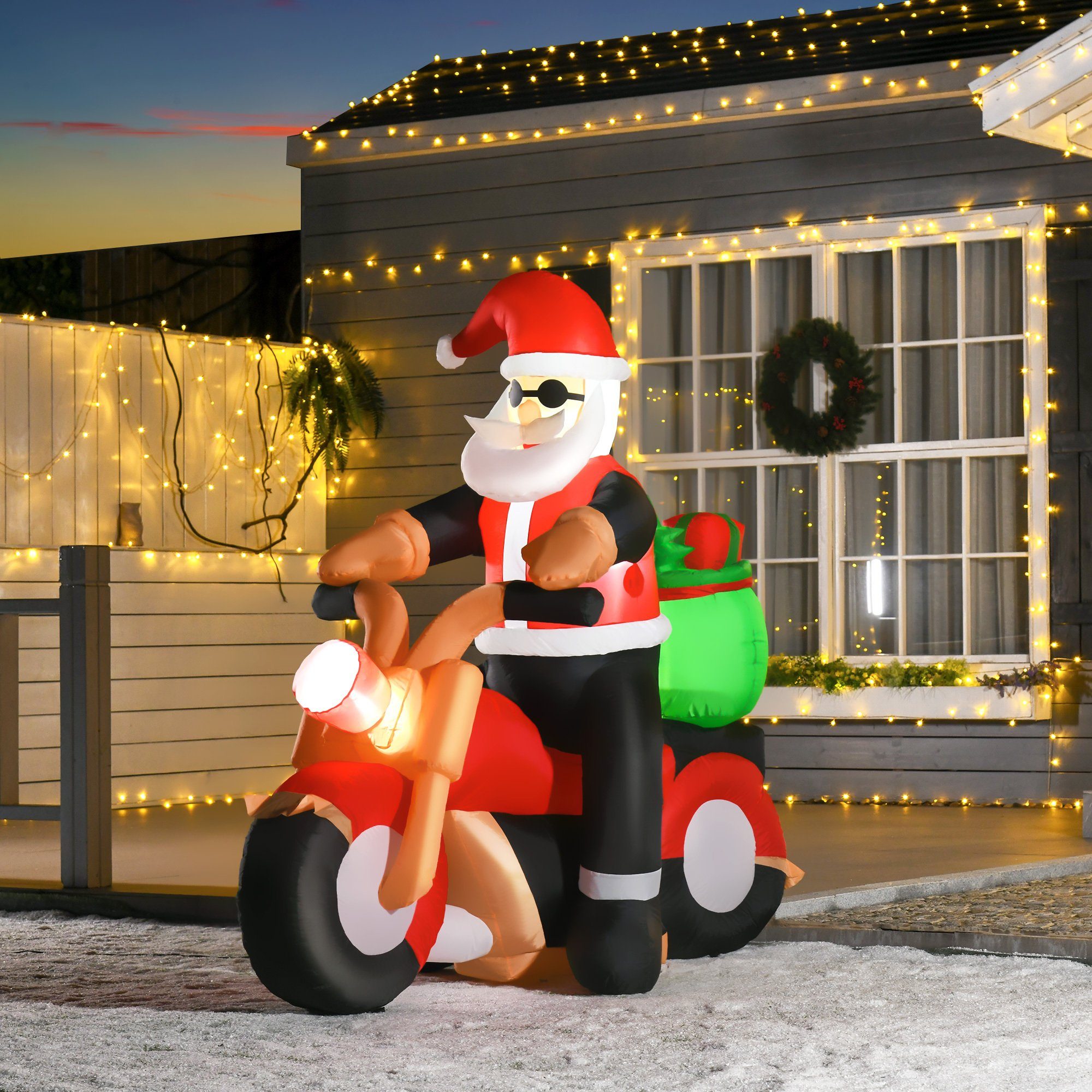 HOMCOM Weihnachtsfigur Aufblasbarer Weihnachtsmann – Bild 2 von 5