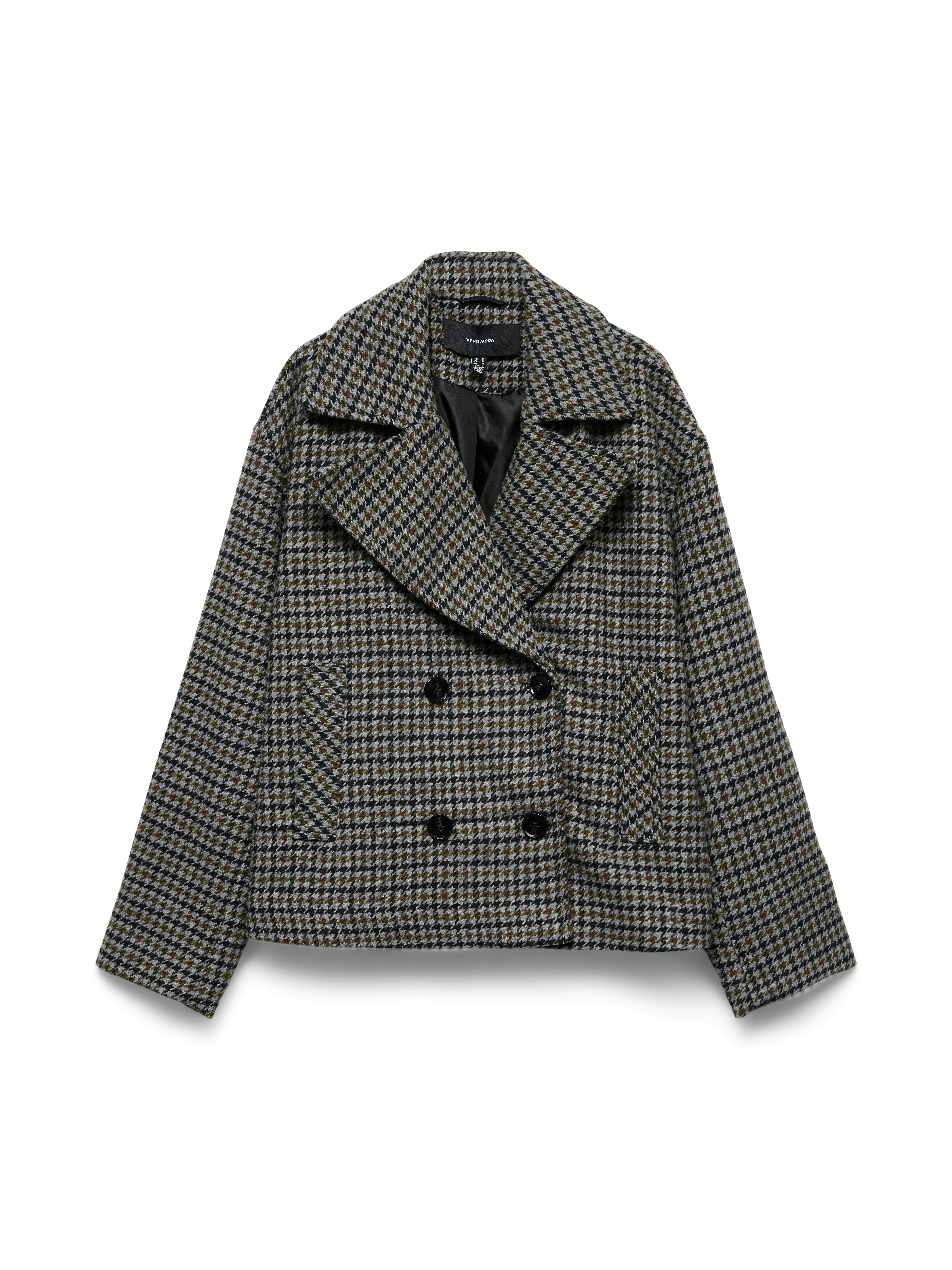 Vero Moda Kurzjacke VMJACKIELINE CHECK SHORT JACKET NOOS Materialmix mit Wolle und Stretch
