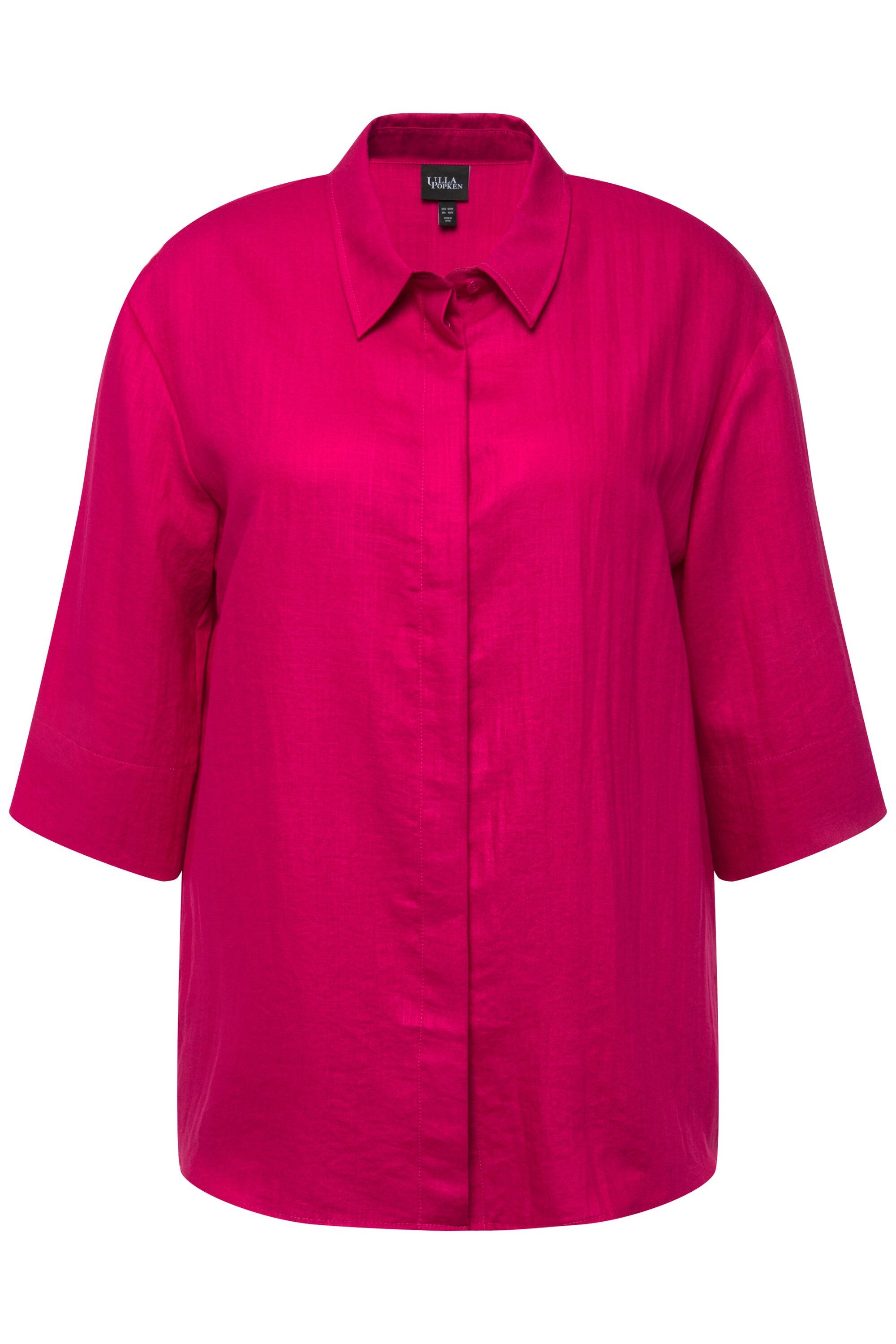 Ulla Popken Hemdbluse Hemdbluse Rückenfalte Hemdkragen günstig online kaufen