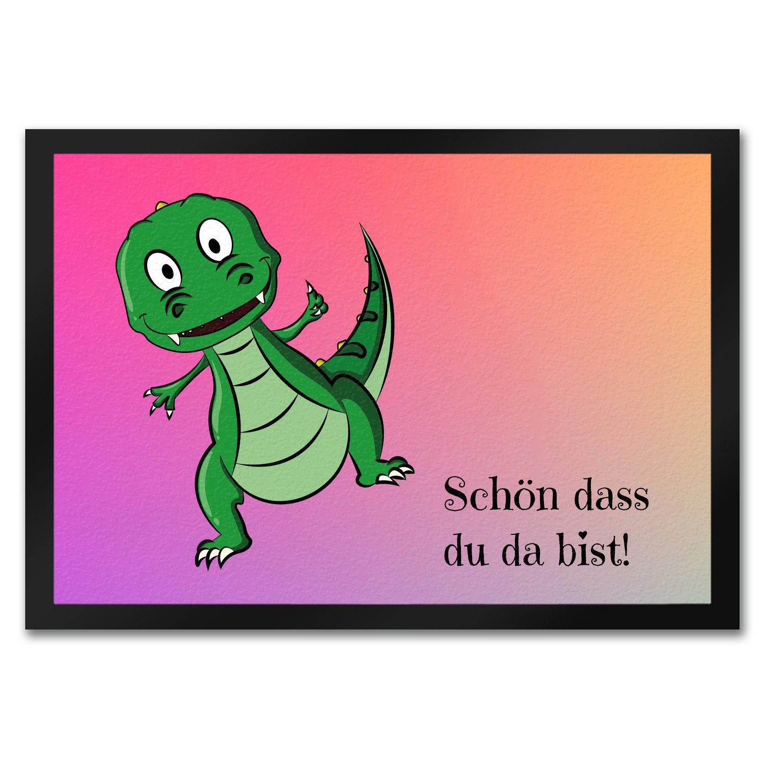 Fußmatte T-Rex Fußmatte in 35x50 cm mit Spruch Schön dass du da bist