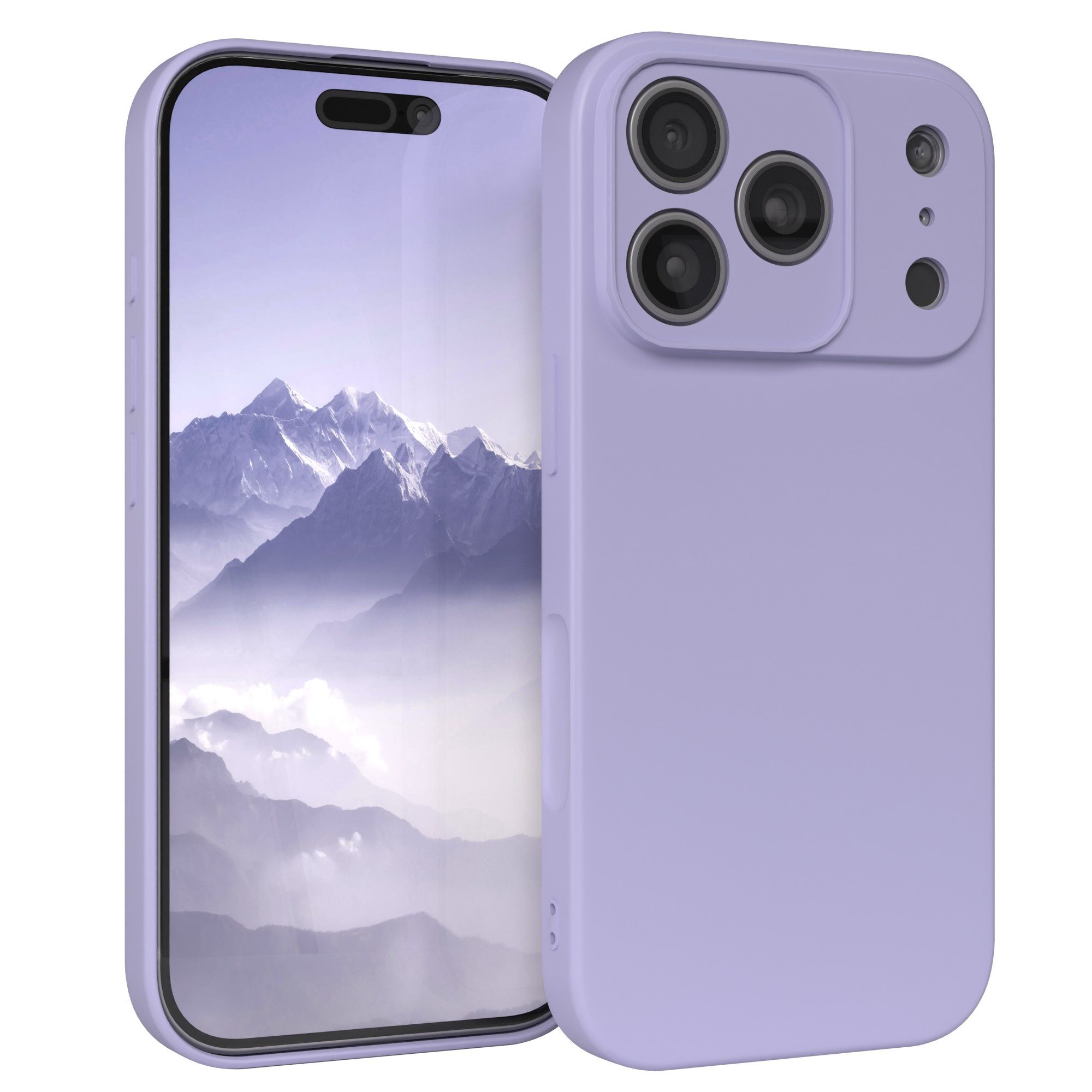 EAZY CASE Handyhülle für Apple iPhone 17 Pro Hülle Silikon 6,3 Zoll, Silikonhülle stoßfest Smart Slimcover Case Dünn Blau Lila