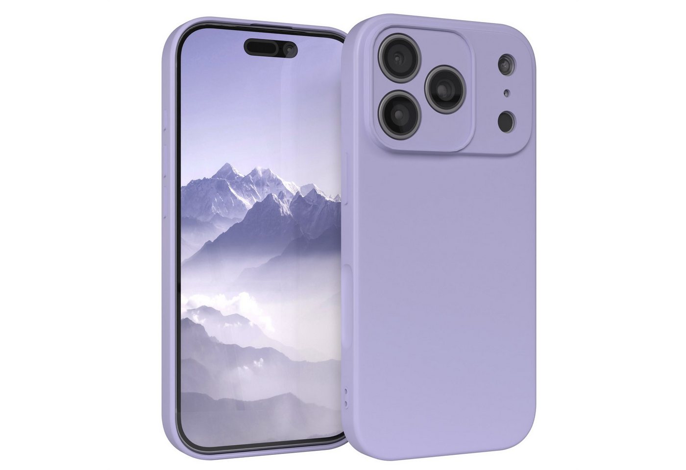 EAZY CASE Handyhülle für Apple iPhone 17 Pro Hülle Silikon 6,3 Zoll, Silikonhülle stoßfest Smart Slimcover Case Dünn Blau Lila