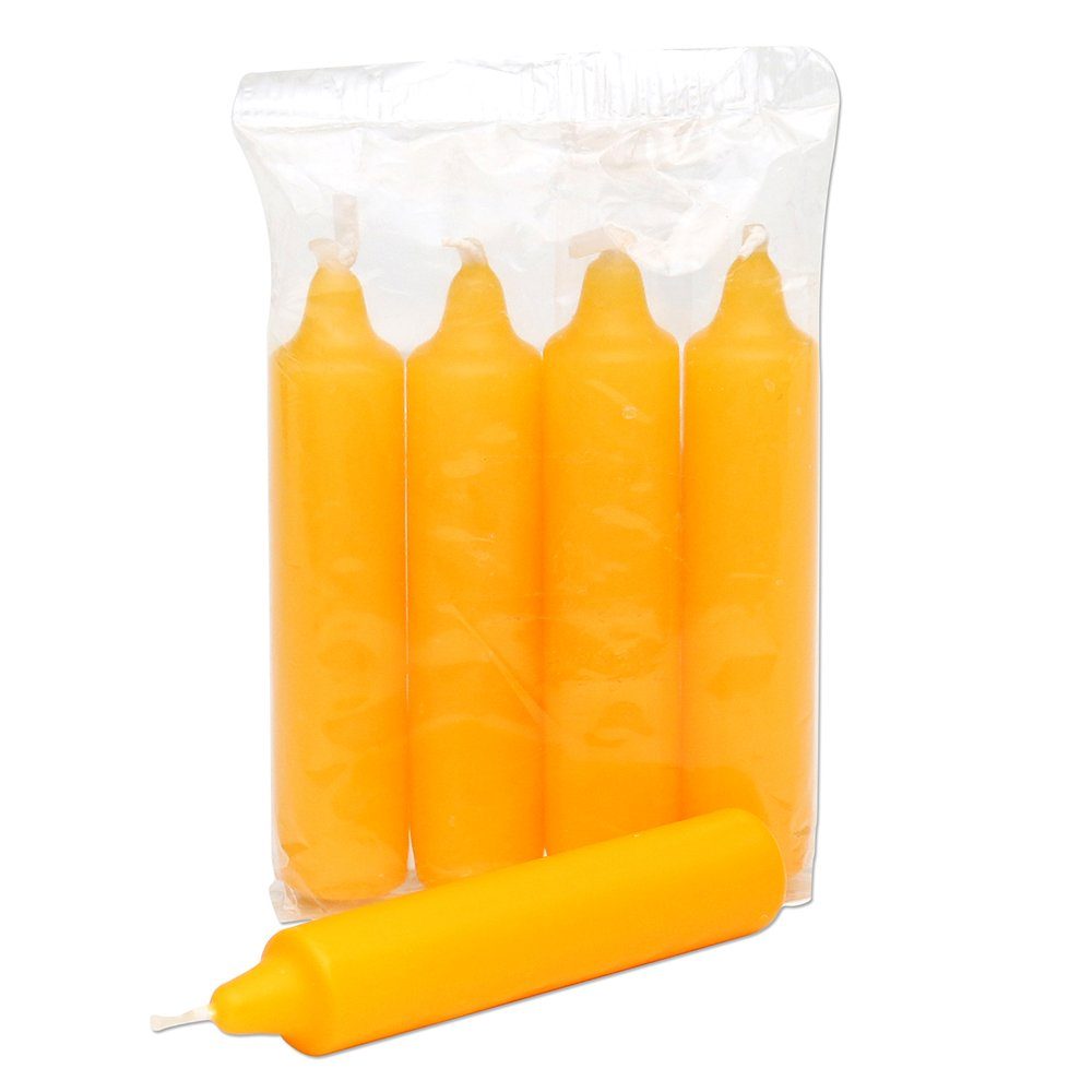 Dekohelden24 Adventskerze 6 Packungen je 4 Adventskerzen, Adventsgelb