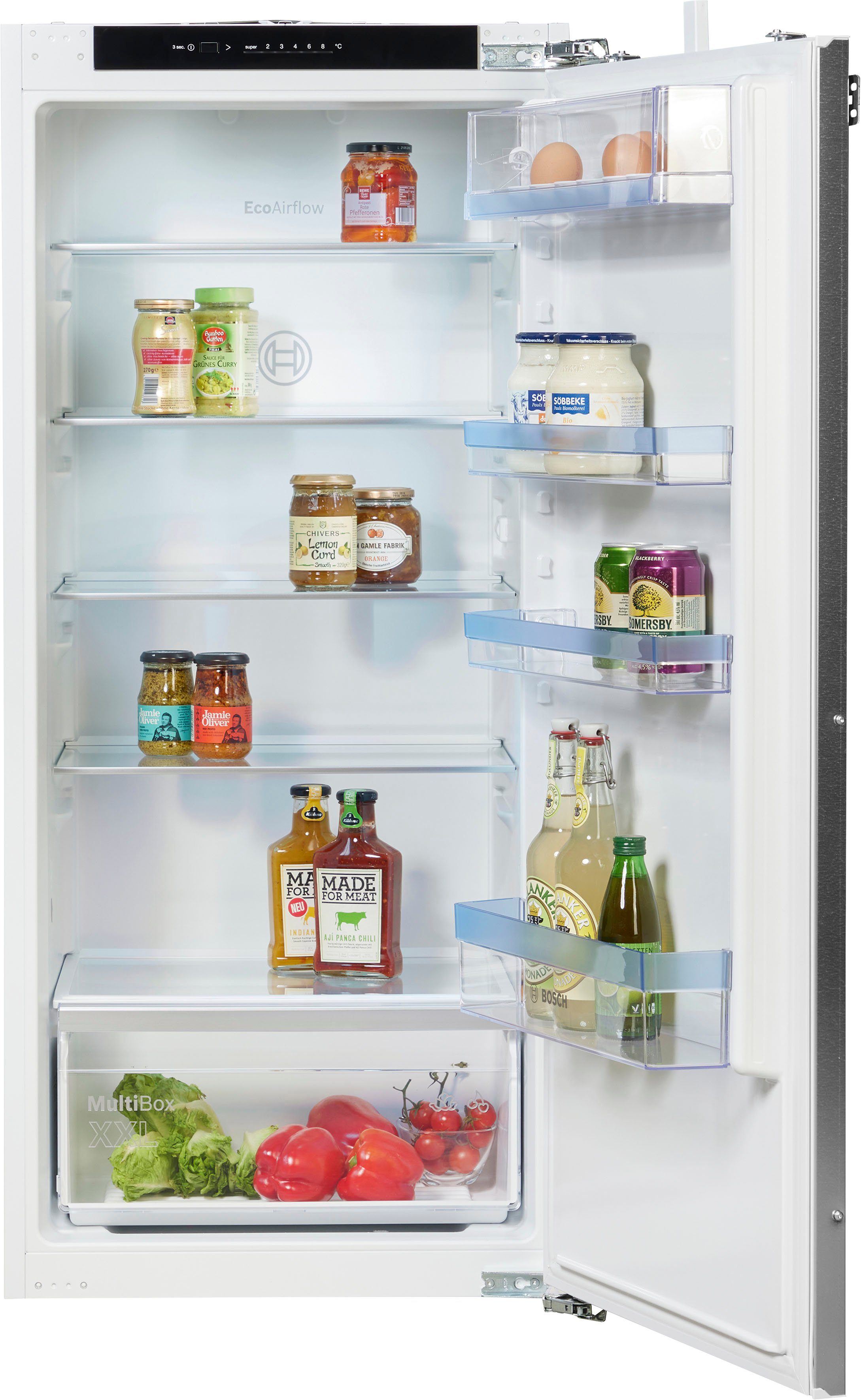 BOSCH Einbaukühlschrank Serie 4 KIR41VFE0, 122,1 cm hoch, 54,1 cm breit, Multi Box XXL: extragroße Schublade für Obst und Gemüse – Bild 4 von 5