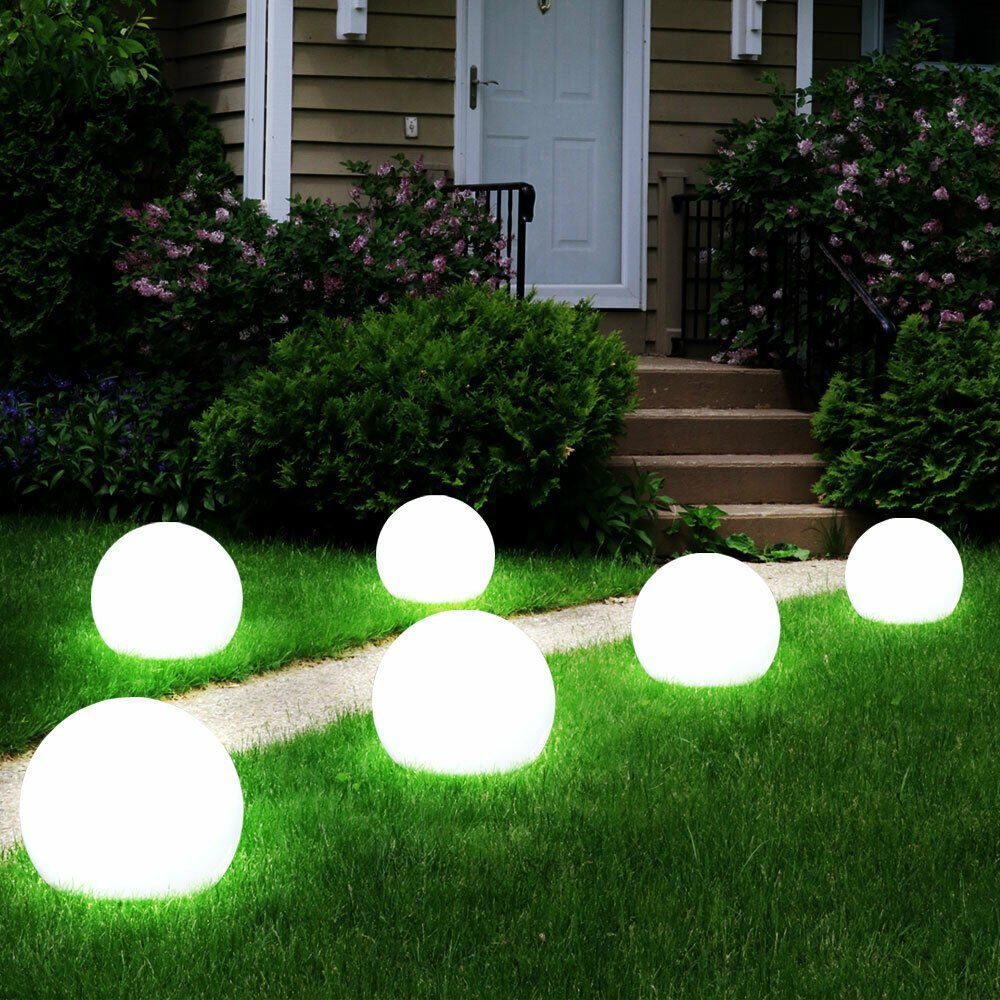 LED-Leuchtmittel Erdspieß Solarlampen für LED Kugel fest verbaut, etc-shop Gartenleuchte Solarleuchte, Außen Kaltweiß,