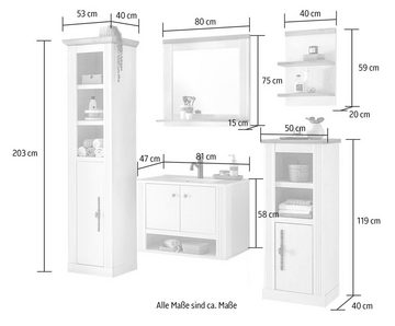 Home affaire Badmöbel-Set WESTMINSTER, (5-St), im romantischen Landhausstil, exclusiv by Otto