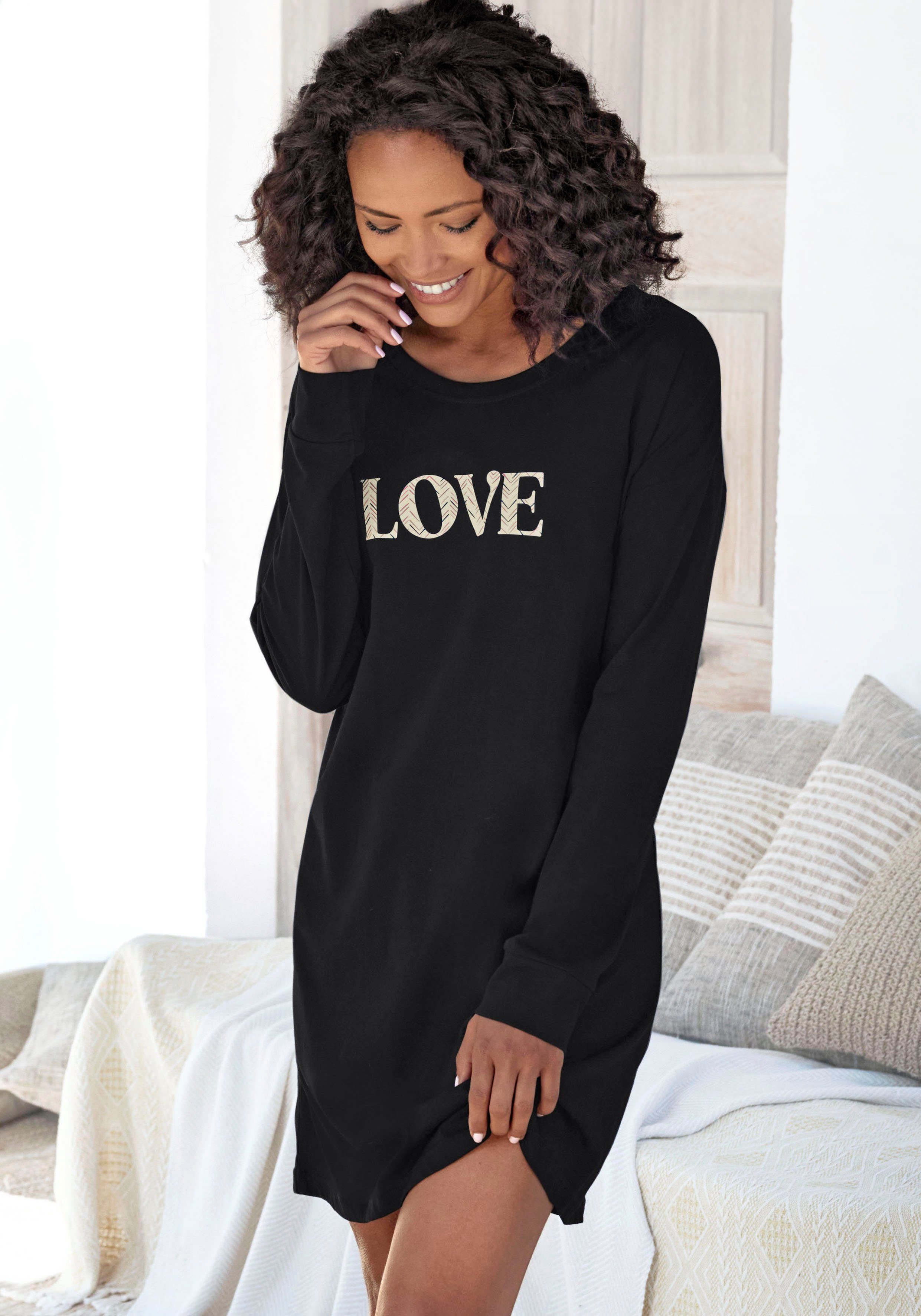 Schwarze Langarm Nachthemden für Damen online kaufen | OTTO