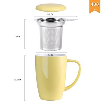 LOVECASA Tasse, Porzellan, Teebecher Kaffeebecher aus Porzellan