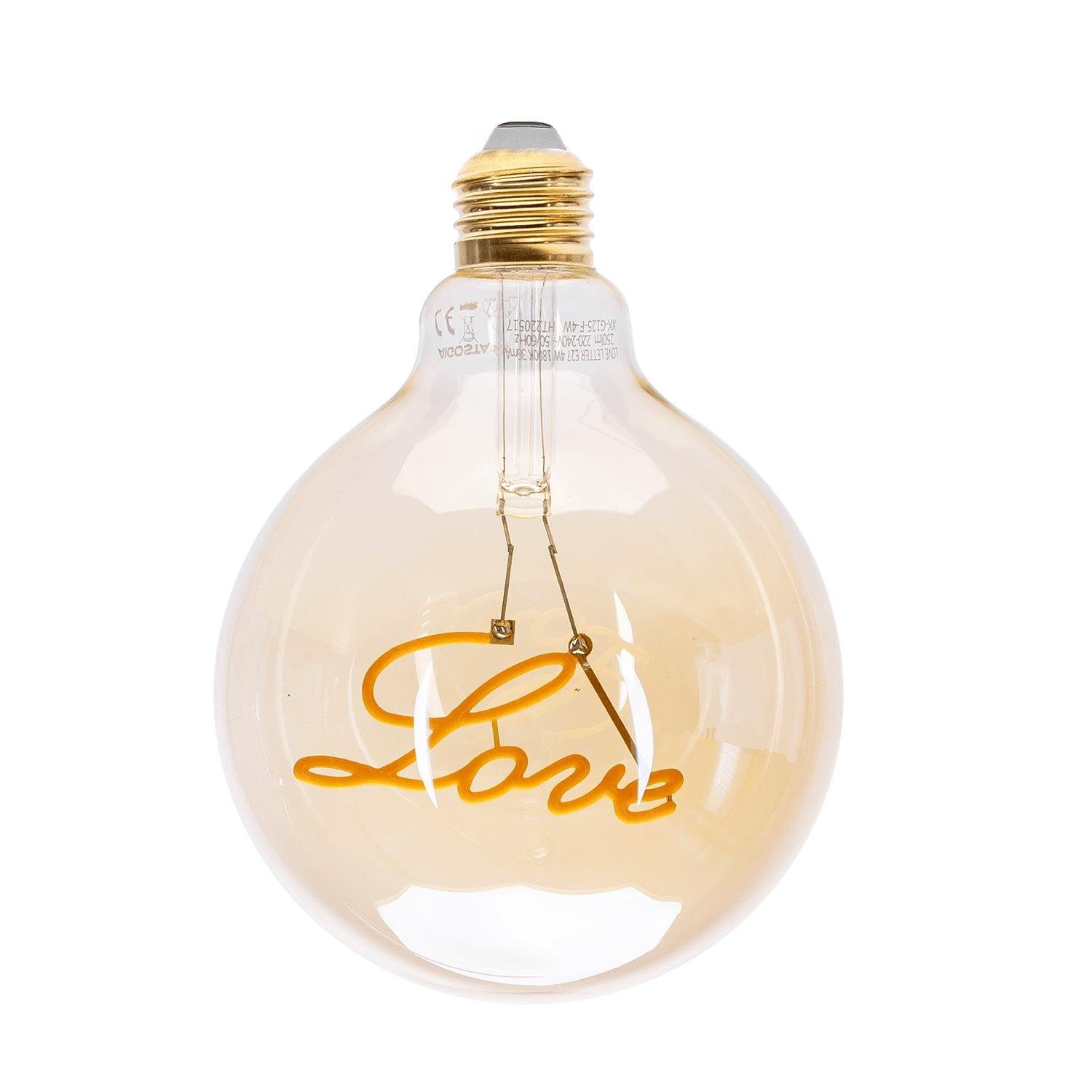 Aigostar LED-Filament 4W LED Filament Leuchtmittel Edison E27 Deko Retro Nostalgie Glühbirne, Warmweiß, Retro Nostalgie Glühbirne Lampe Form G95 4W 250 Lumen 1800K warmweiß