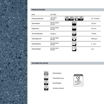 Kubus Vinylboden CV-Belag Marry 806, Fußbodenheizung geeignet, Private und gewerbliche Nutzung