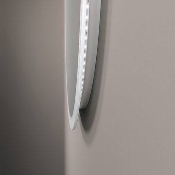 AQUABATOS Badspiegel LED Badspiegel mit Beleuchtung rund Bad Spiegel Badezimmerspiegel, 60x60x2.5cm,Gestensteuerung,Kaltweiß 6400K,Slim Design