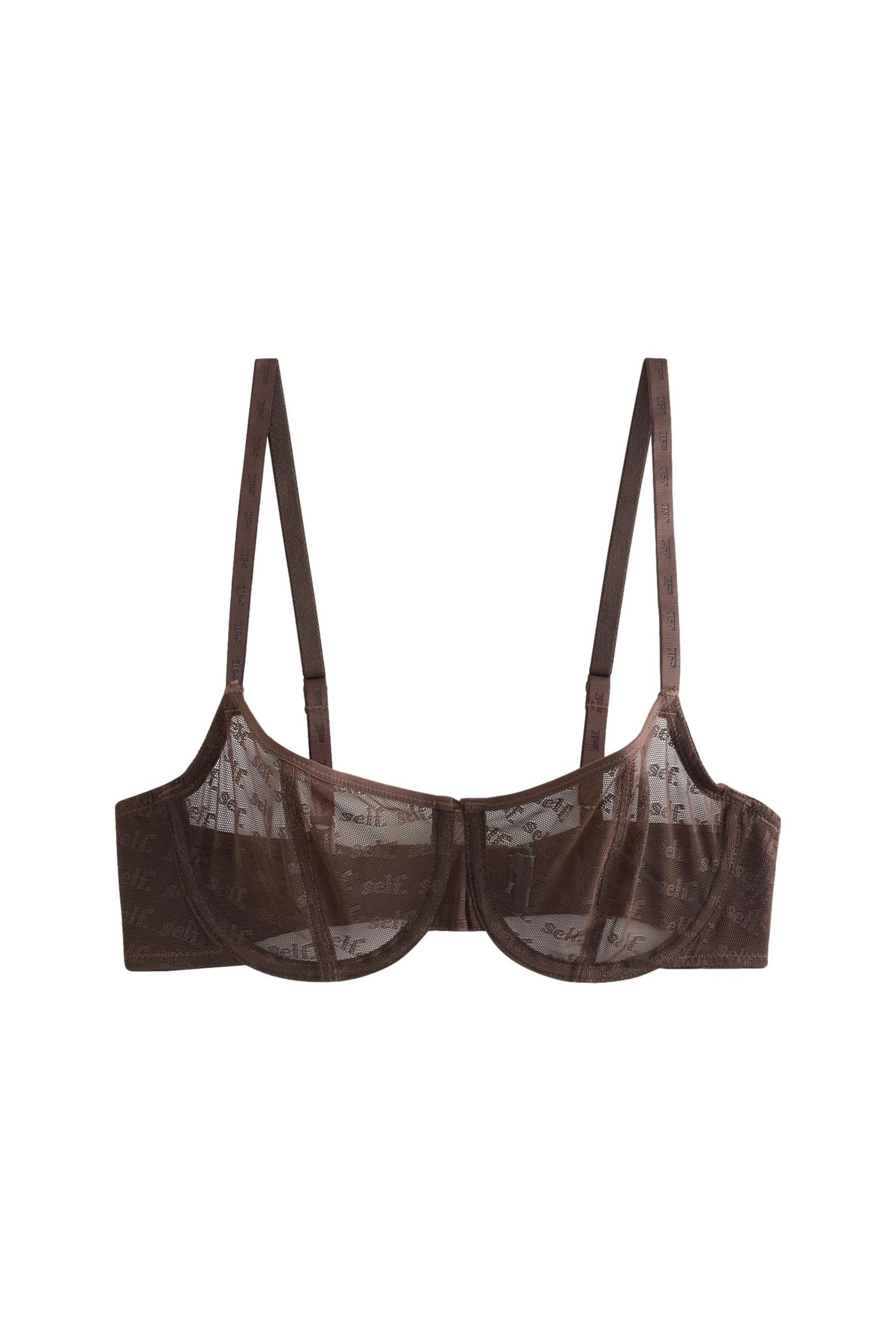 self Balconette-BH Unwattierter Balconette-BH mit Mesh und Logo (1-tlg)