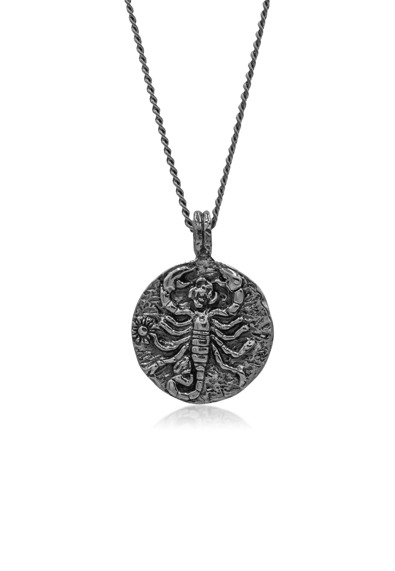Kette mit Anhänger Sternzeichen Skorpion Kordelkette 925 Silber