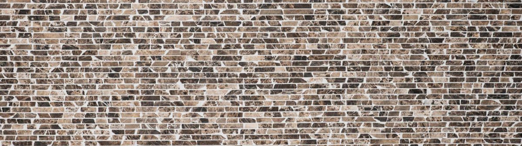 Bad Castanao Mosaik Marmor Mosani dunkelbraun beige Bodenfliese Brick Naturstein