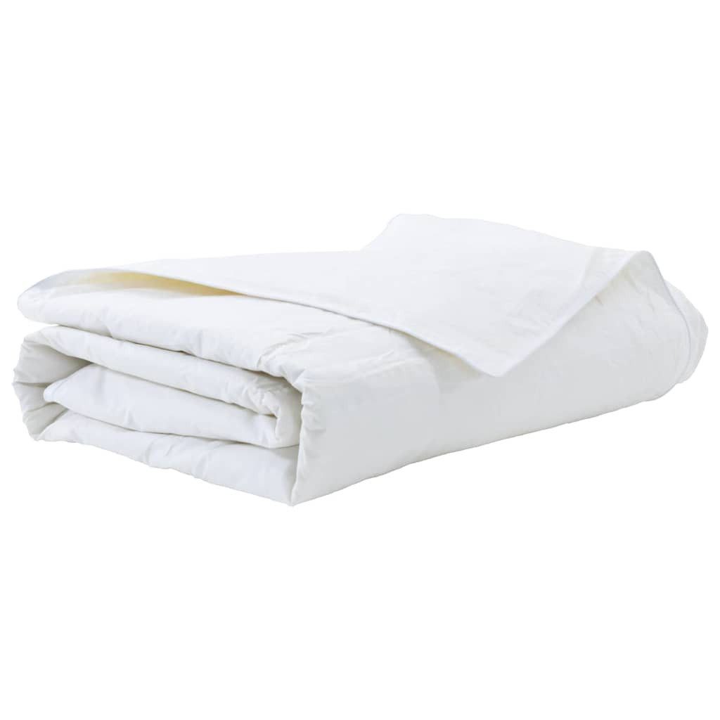 vidaXL Baumwollbettdecke Sommerdecke Weiß 135 x 220 cm Feder, Bezug: Baumwolle
