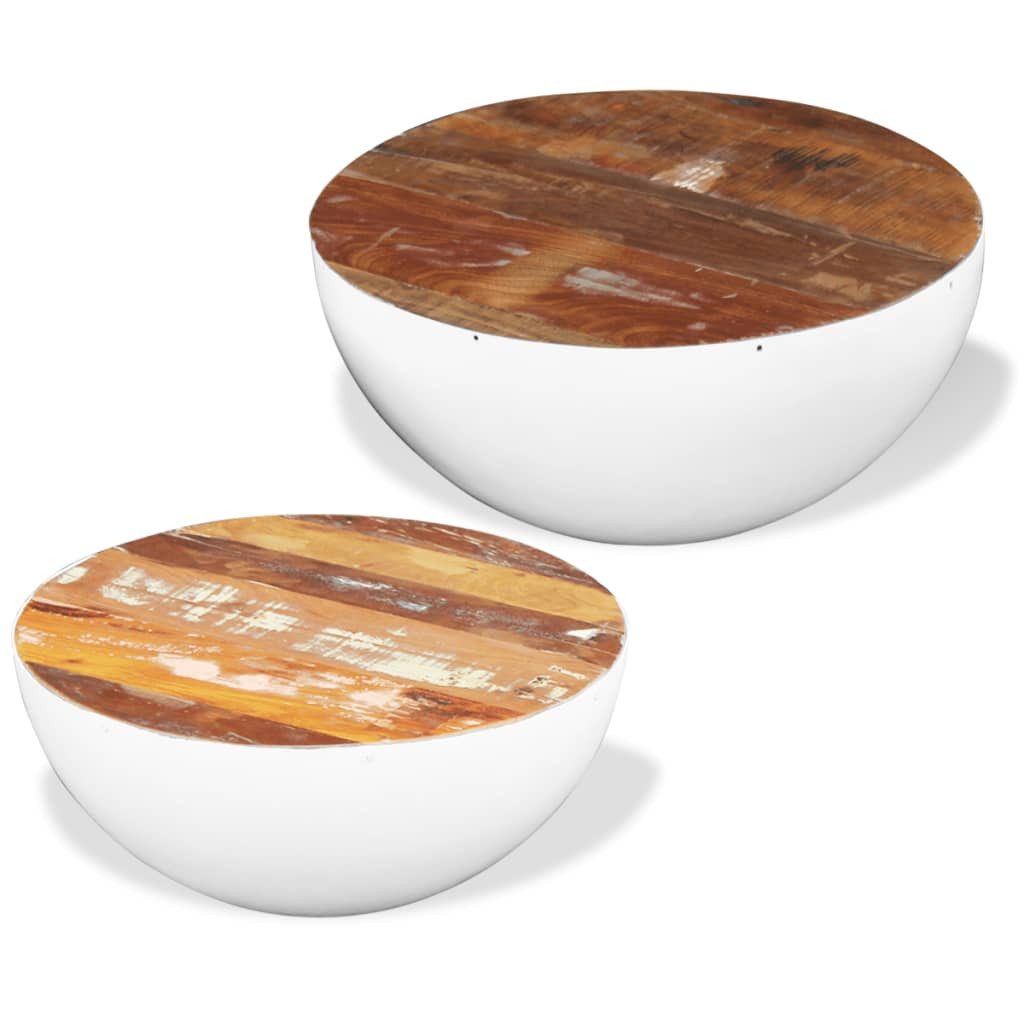 vidaXL Couchtisch 2-tlg. Couchtisch-Set Schalenform Altholz günstig online kaufen